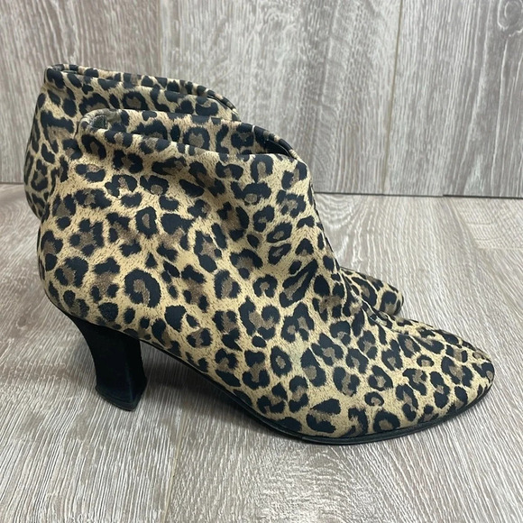 Thierry Rabotin Ella Leopard Vero Cuoio Suede Heel Booties Italian Designer 36.5 - Picture 3 of 15